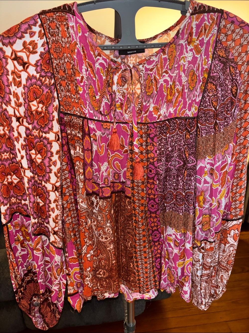 Vici Mixed Print Boho Blouse